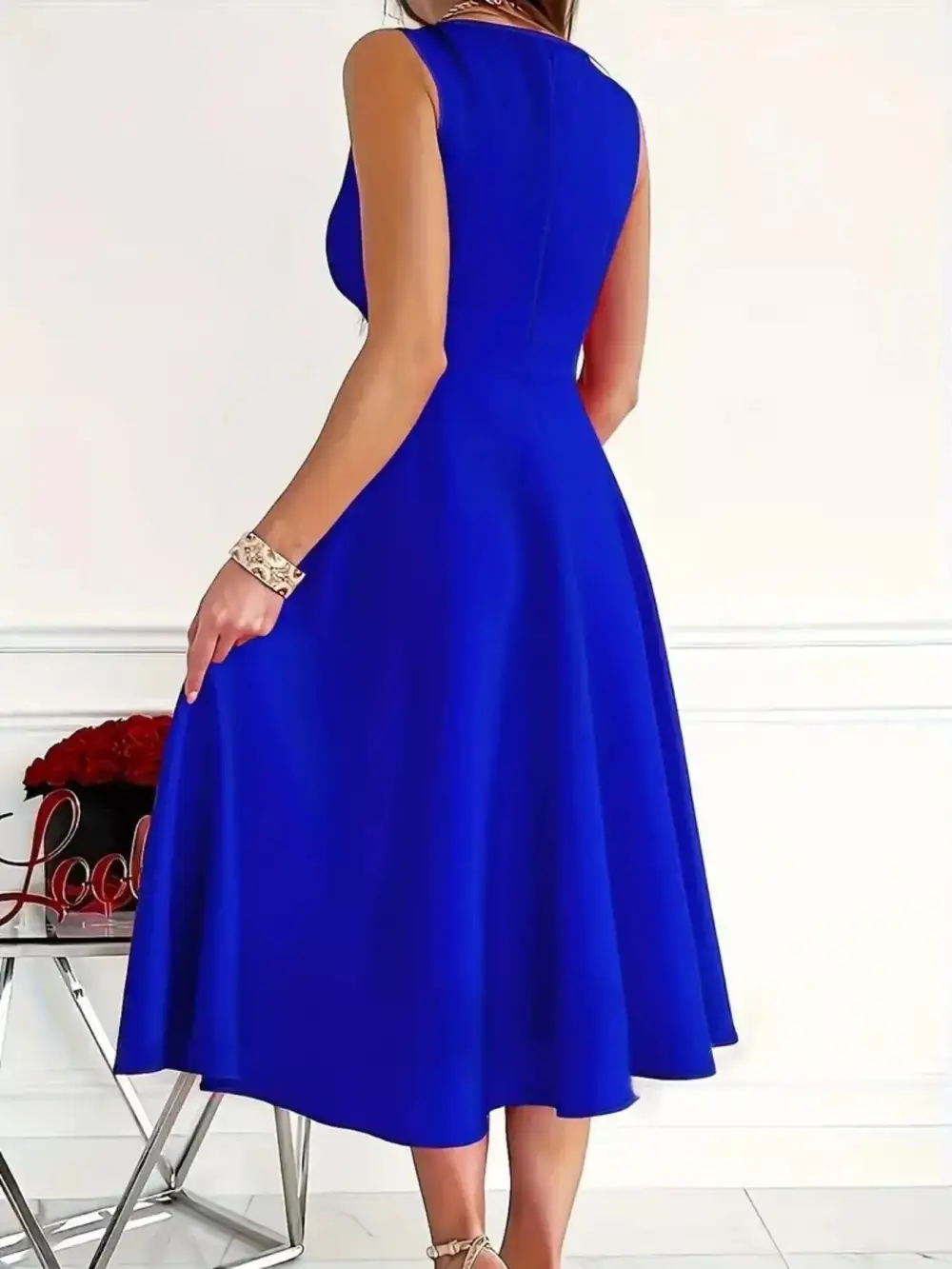 Sleeveless Sleeveless A-Line Midi Dress