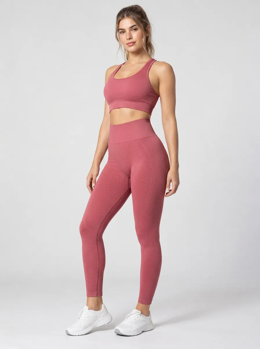 Women's Textured Gym Seamless Fitness Leggings