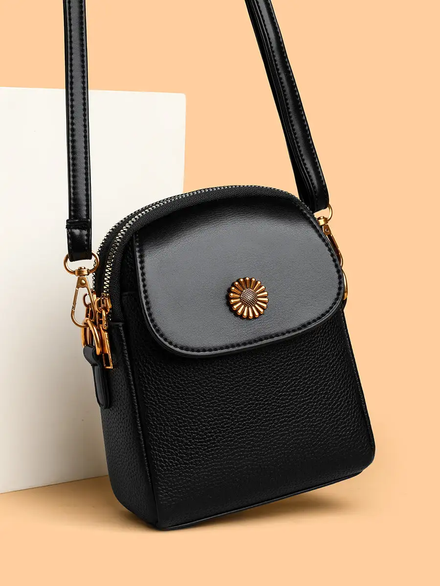 Compact Soft Leather Crossbody Bag