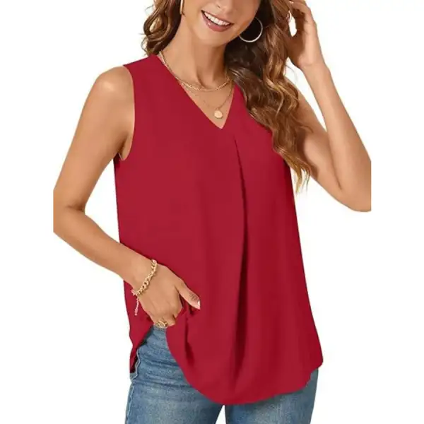 Full Size V Neck Sleeveless Tank Top