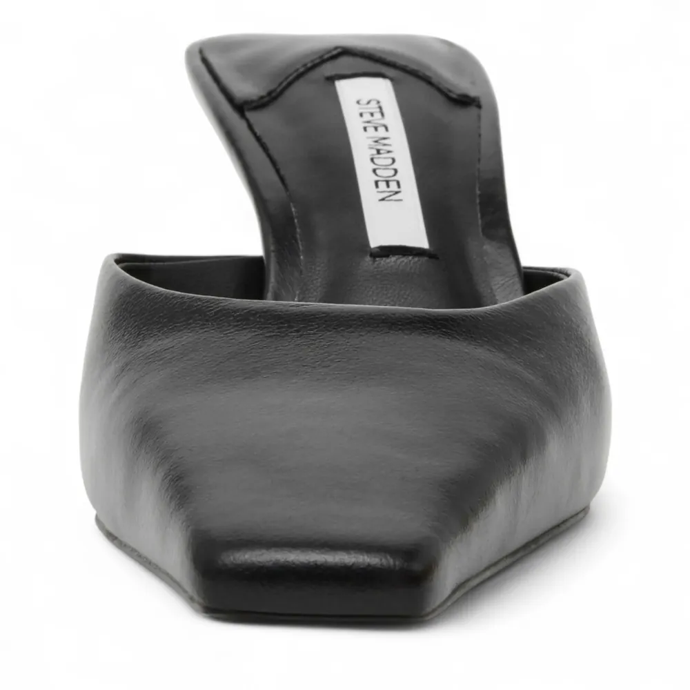 Alyse Squared-off Toe And Sculptural Flared Heel Mule