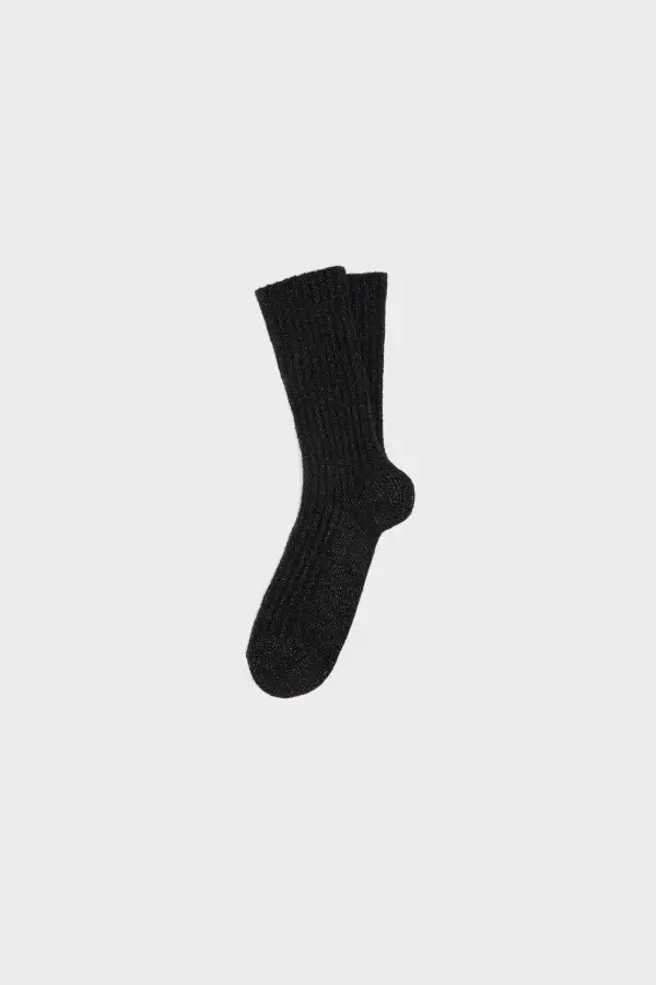 Classic Ribbed Crew Shimmer Casual Socks