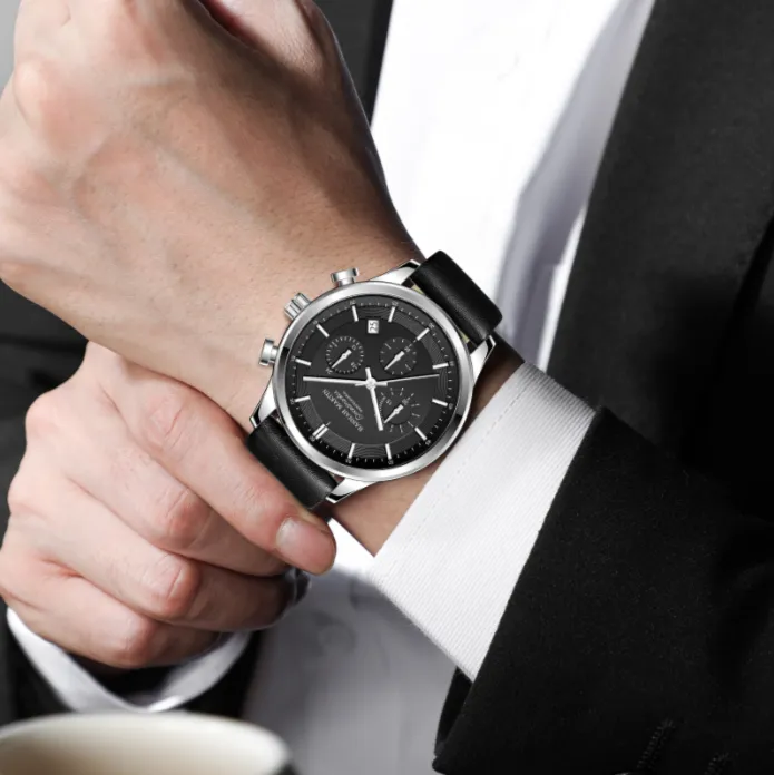 Men's Multi-Function Sports Watch, 3 Eyes 6 Hands Luminous Waterproof Wrist Watch