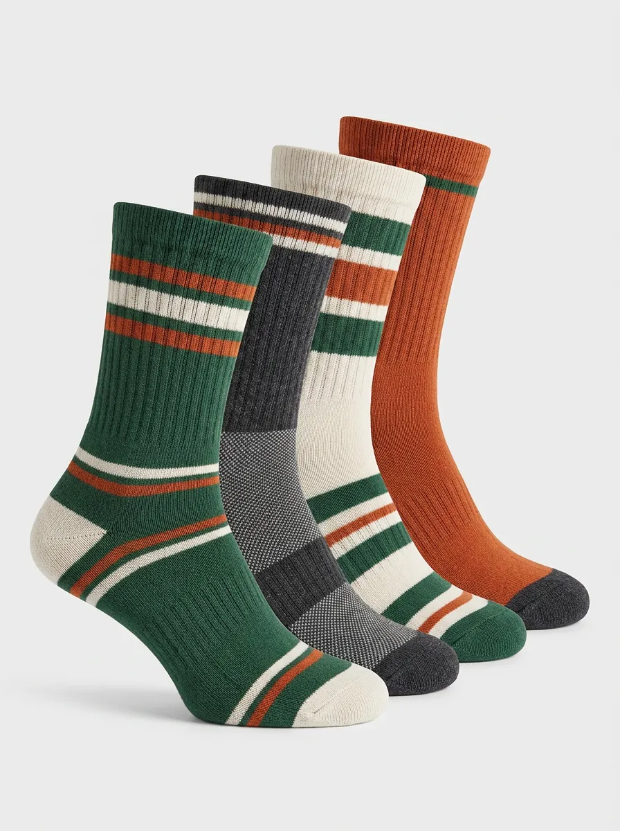 Unisex Outdoor-Style Four Pair Socks