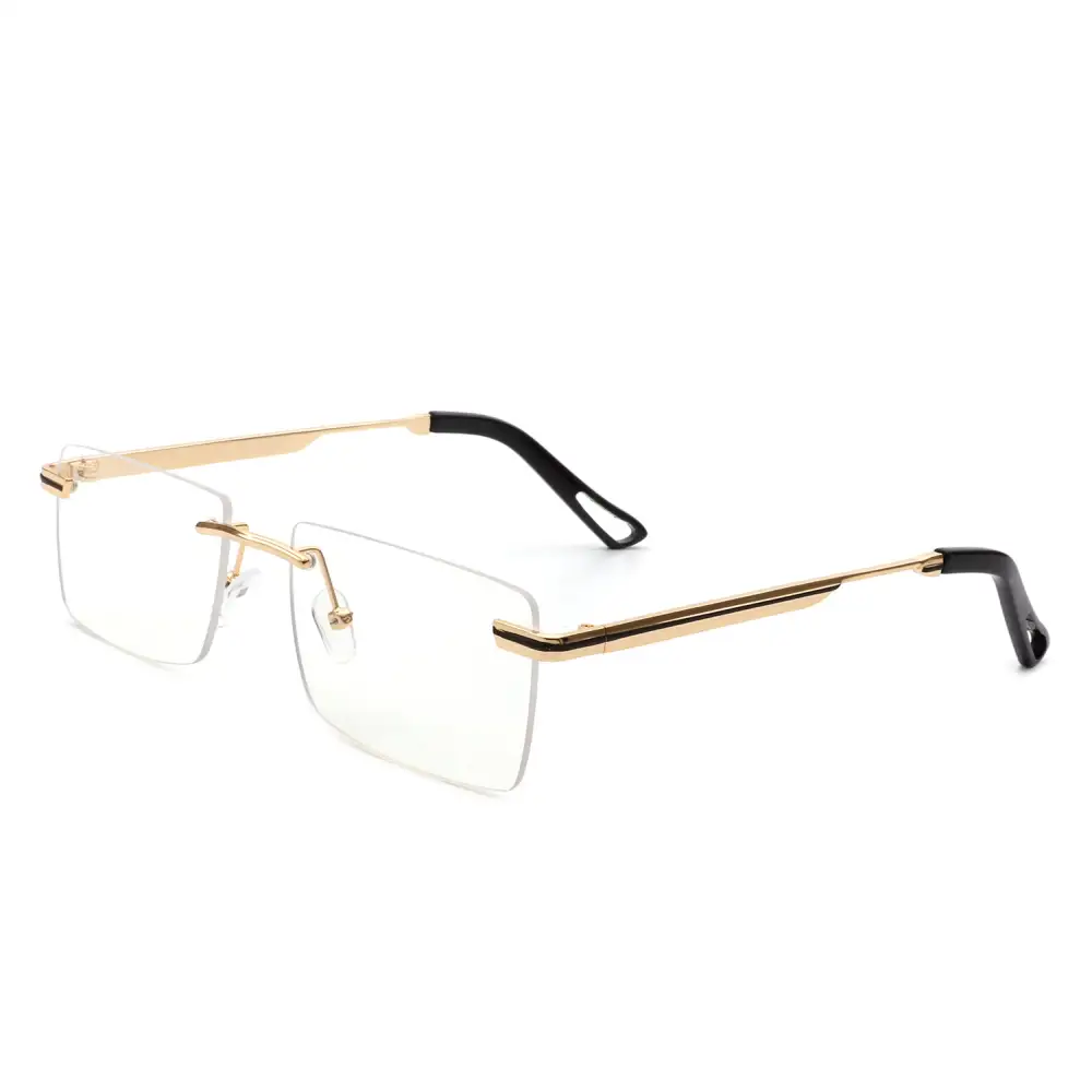 Smooth Rectangle Rimless Frame Sunglasses
