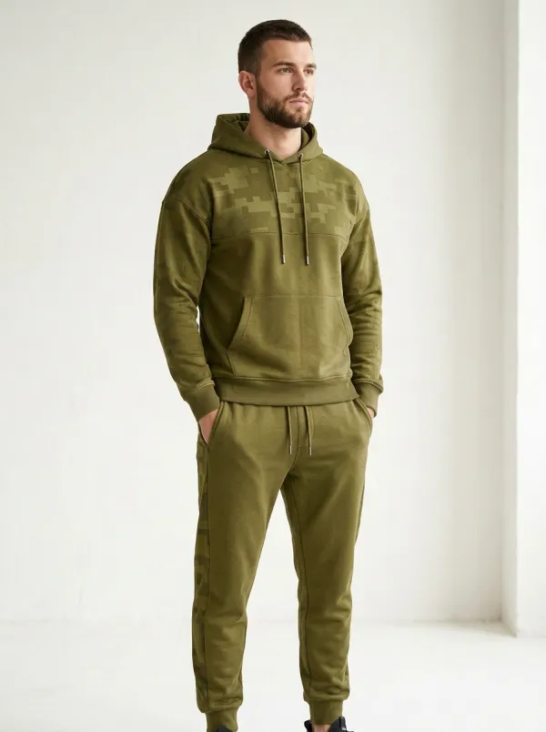 Men's Urban Style Digital Camo Print Jogger Set