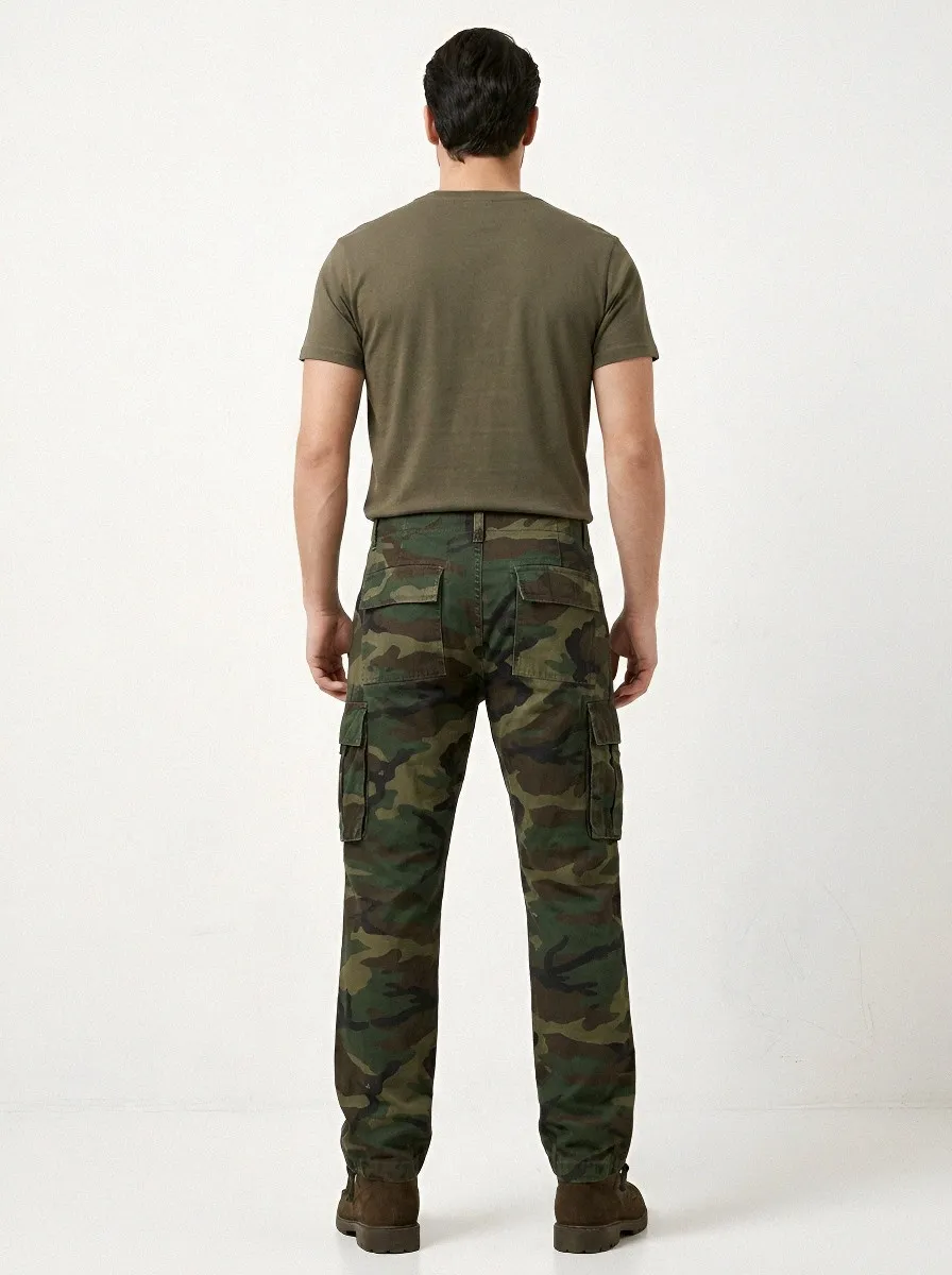 Military-Inspired Camouflage Military-Inspired Camouflage Cargo Pants