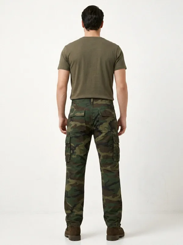 Military-Inspired Camouflage Military-Inspired Camouflage Cargo Pants