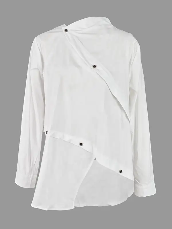 Soft-Style Women's Buttoned Long-Sleeve Blouse