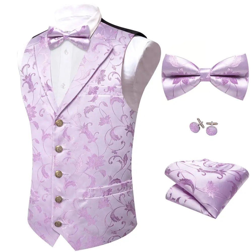 Paisley Floral Silk Vest Set