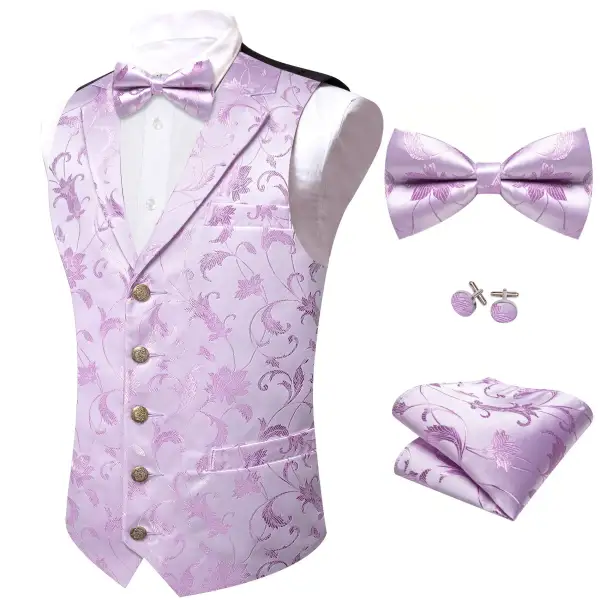 Paisley Floral Silk Vest Set