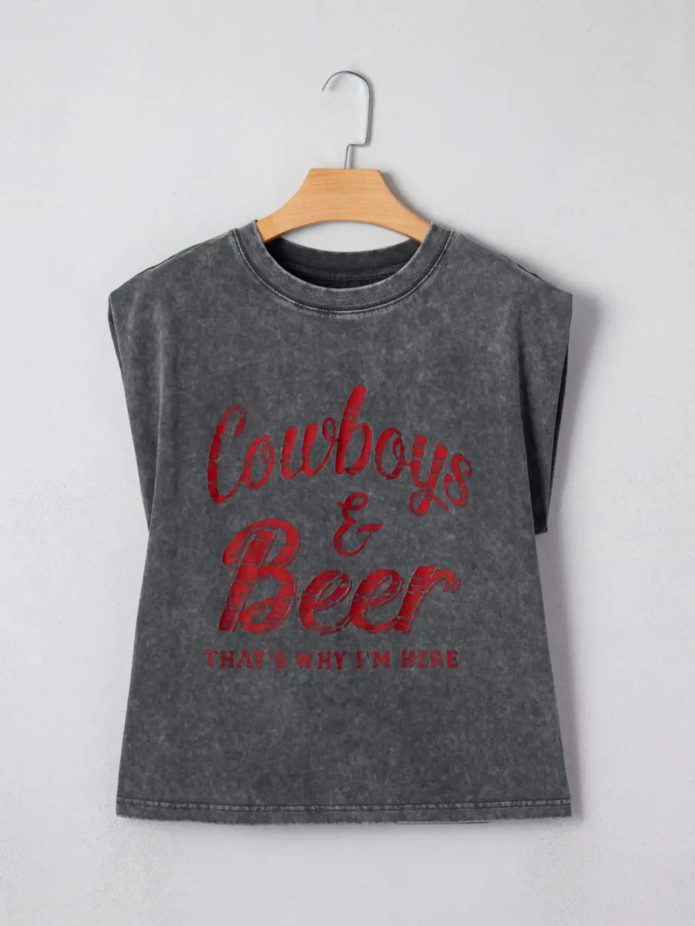 Cowboy Beer Western Graphic Mineral Wash Tank