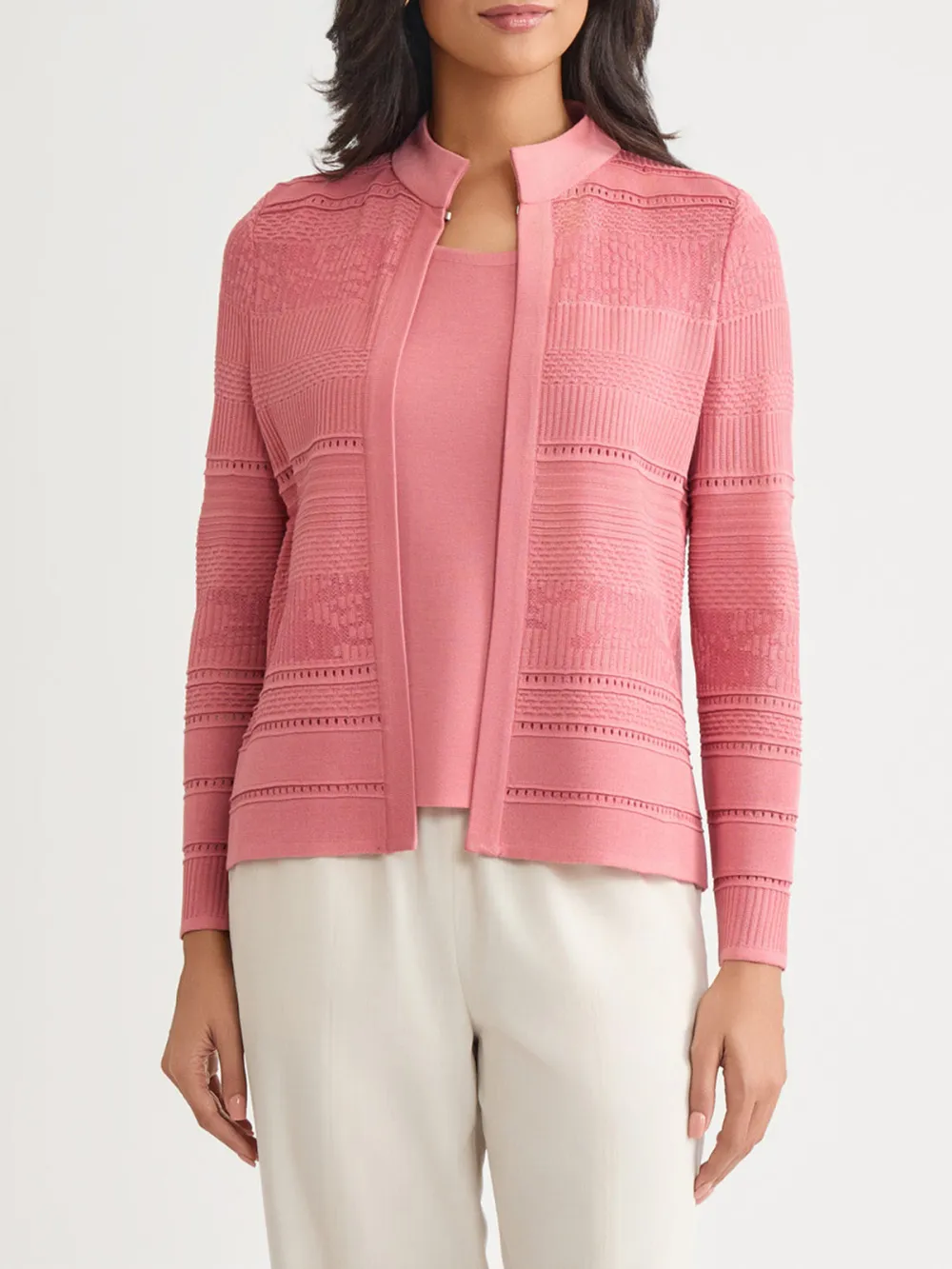 Solid Color Stand Up Collar Knitted Knitwear