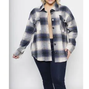 Raw Edge Plaid Flannel Shirt