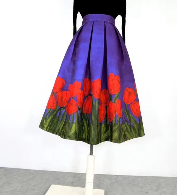 Lightweight Textured High Waist Skirt