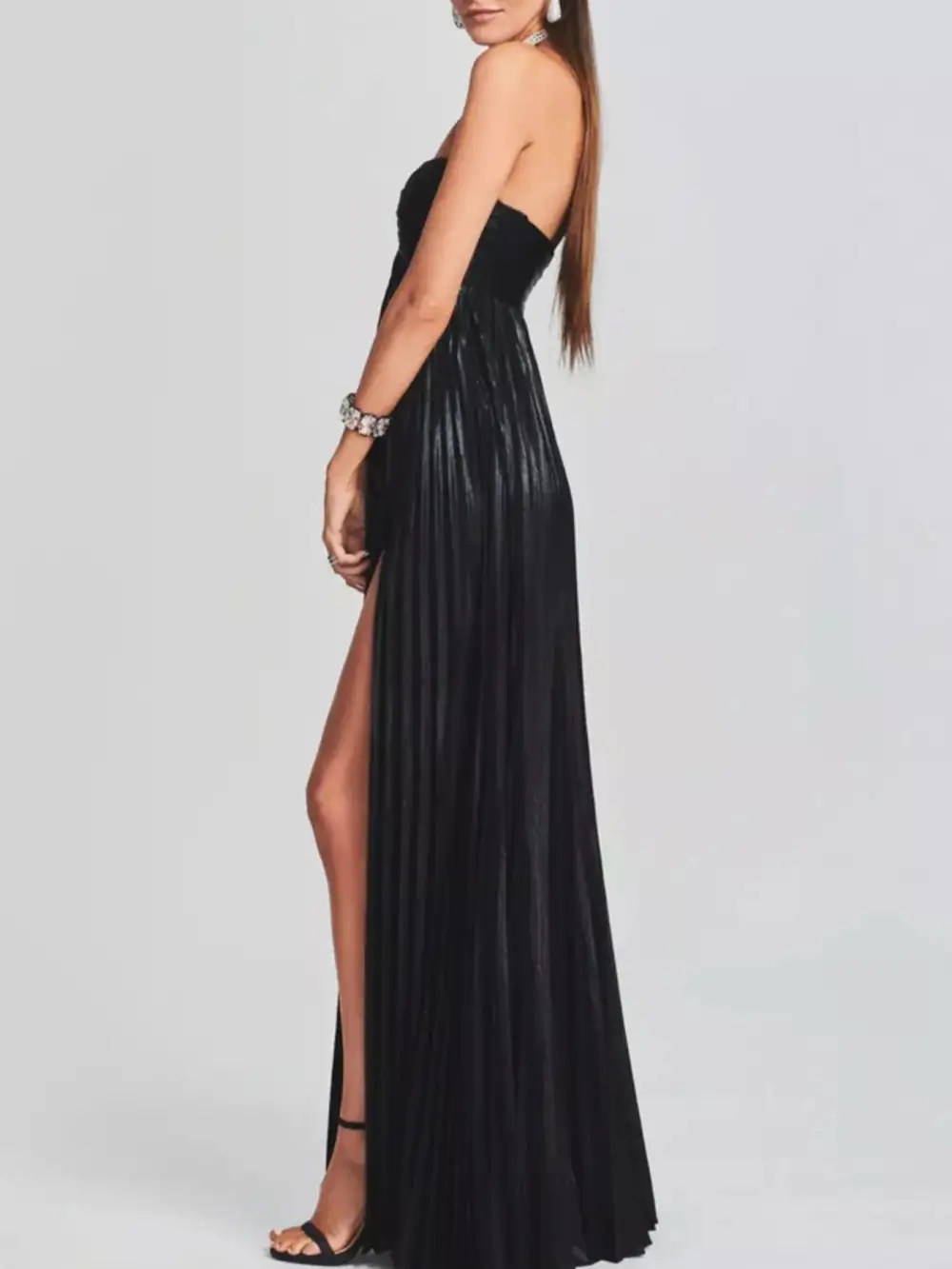 Side Slit Maxi Tie Detail Dress
