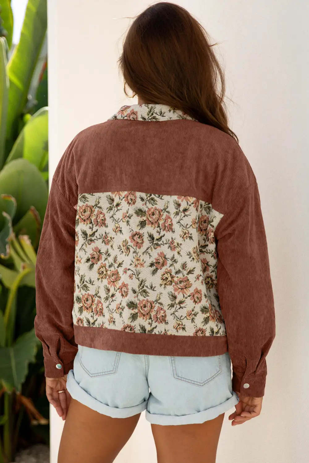 Collared Floral Patchwork Jacket
