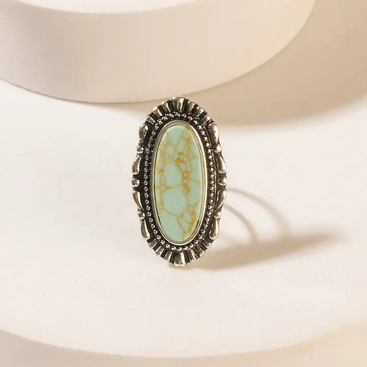 Oval Stone Western Statement Ring