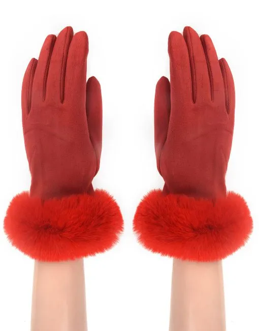Classic Faux Fur Trim Gloves