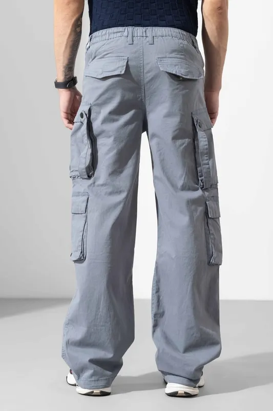 Dark Grey Drawstring Cargo Pants