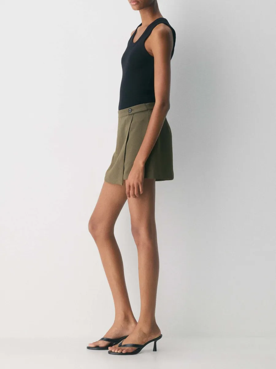 Elegant Structured Wrap Skort