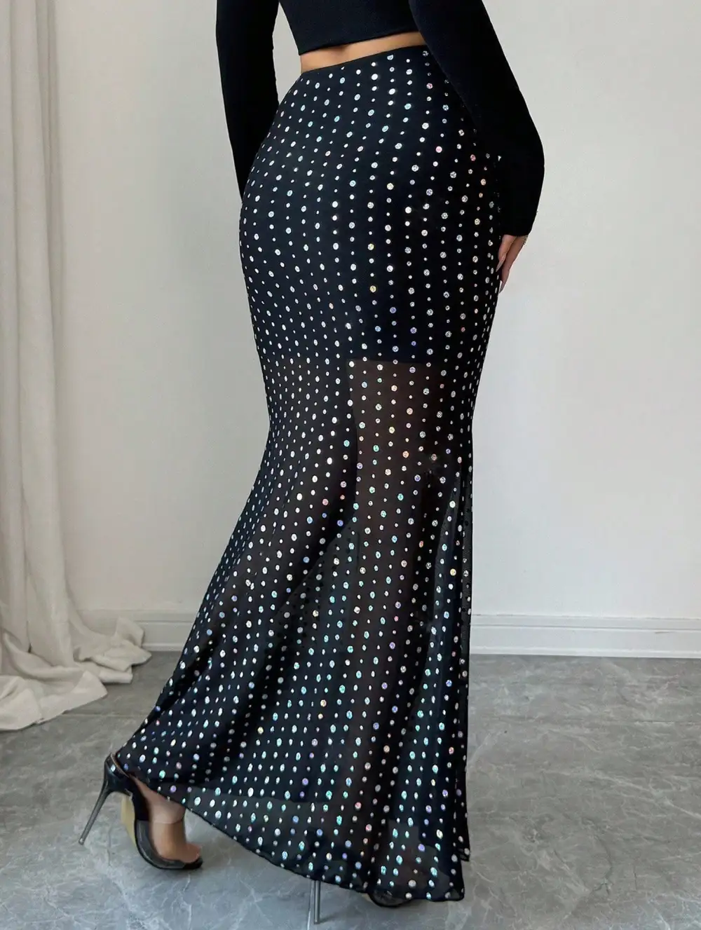 Mesh Midi Skirt