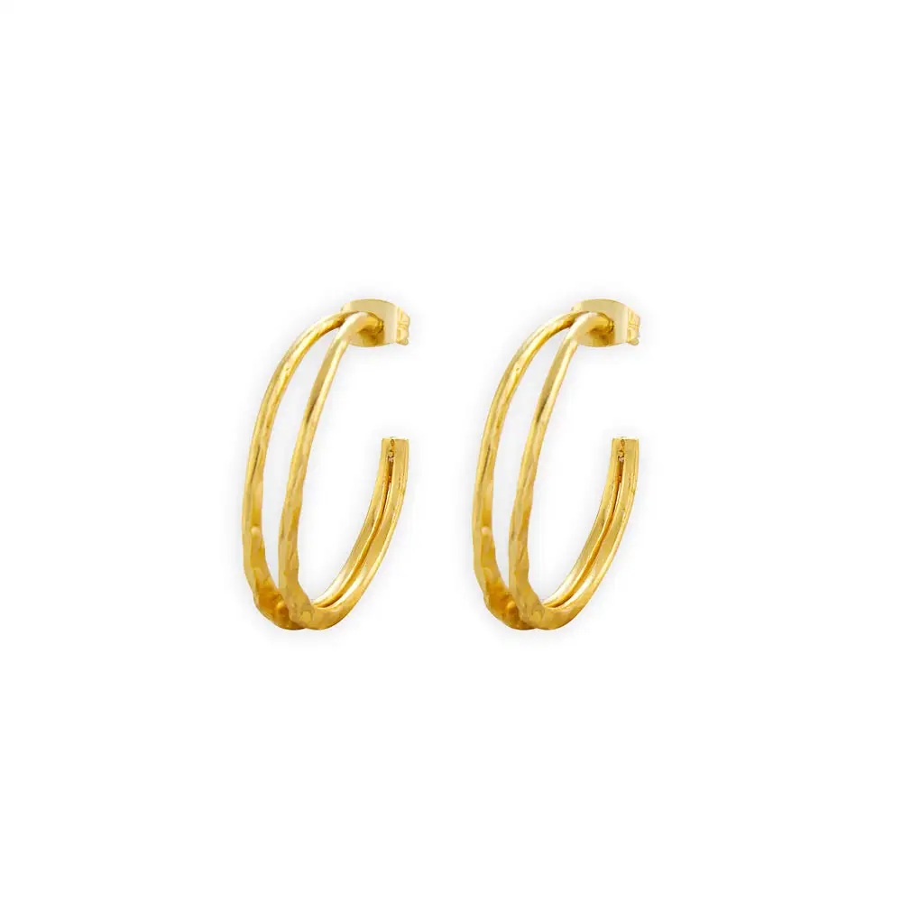 Graceful Polished Artful Hoop Earrings