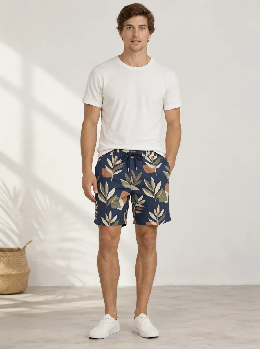Men's Printed Botanical Abstract Shorts