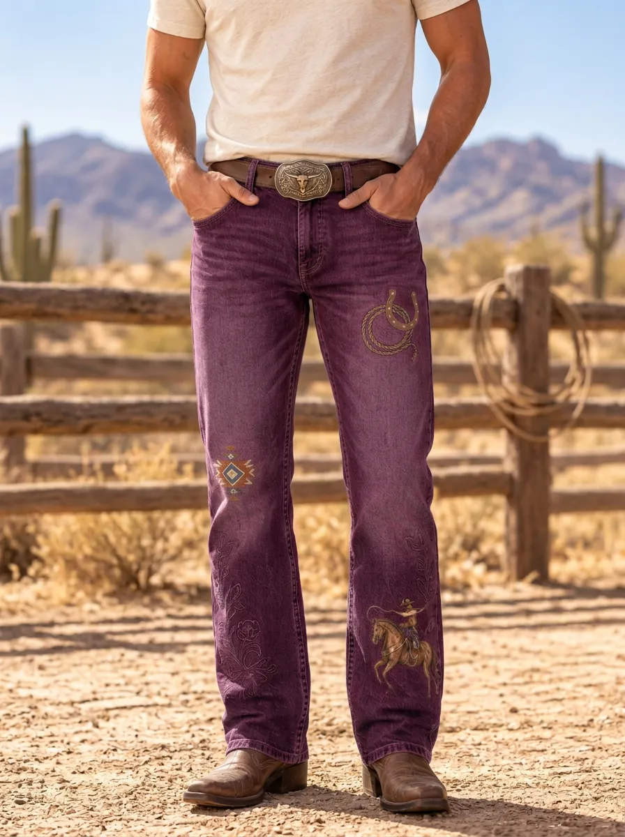 Everyday Cowboy Horse Detail Men's Western Jeans