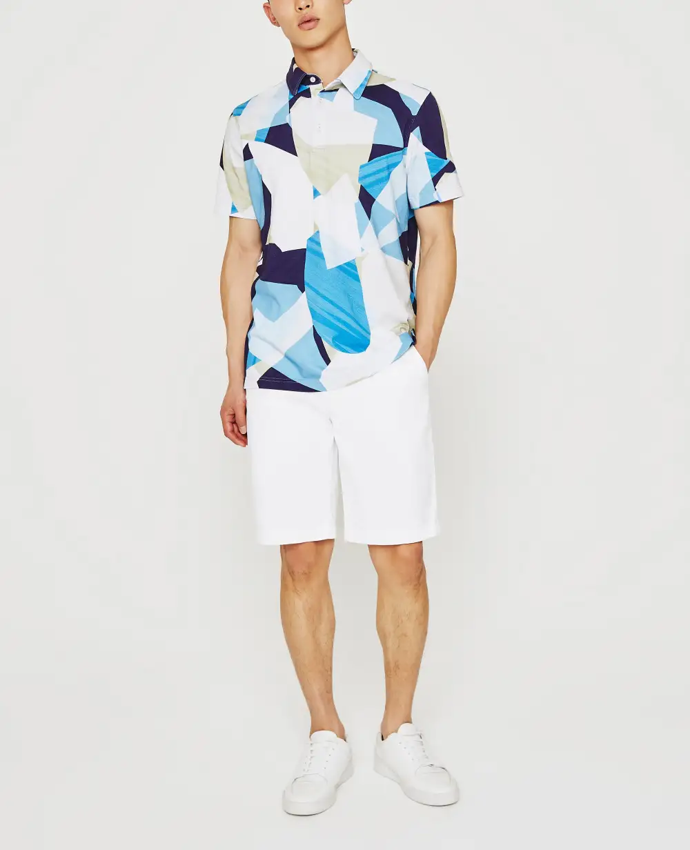 Men's Short Sleeve Color Block Polo Shirt
