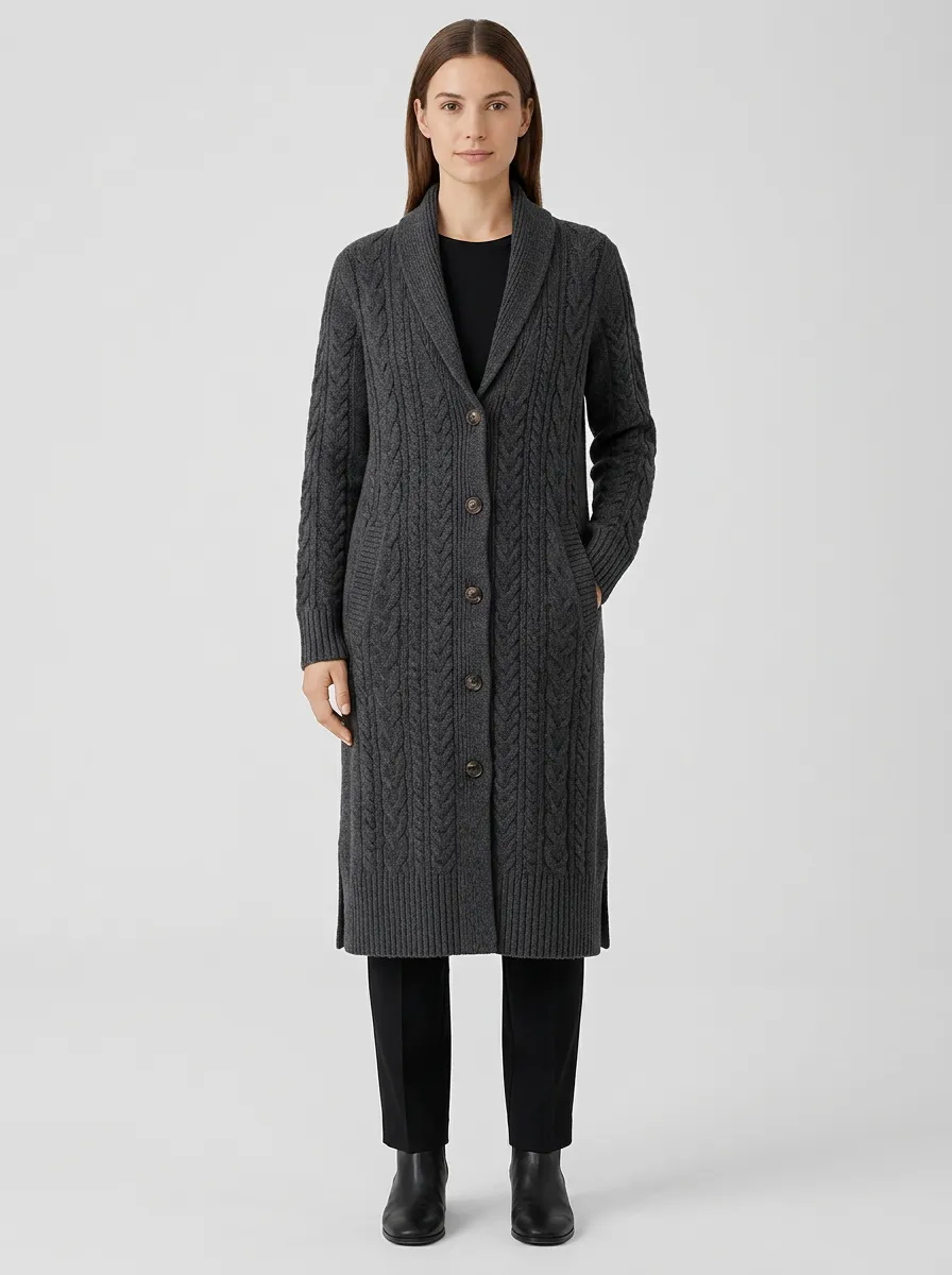 Women's Statement Cable Knit Knit Cardigan