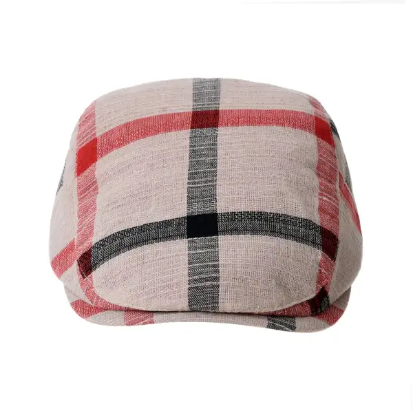 Cotton Plaid Ivy Newsboy Cap