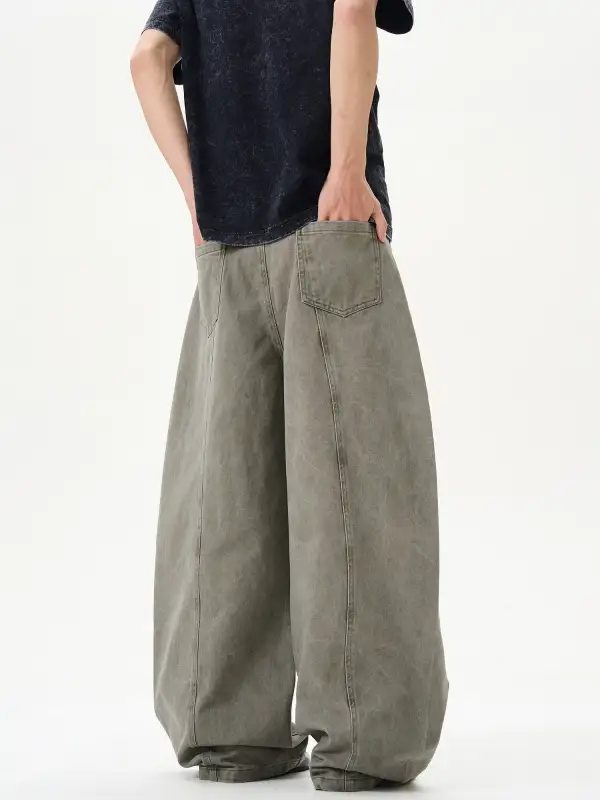 Curved-Leg Ultra-Wide Jeans