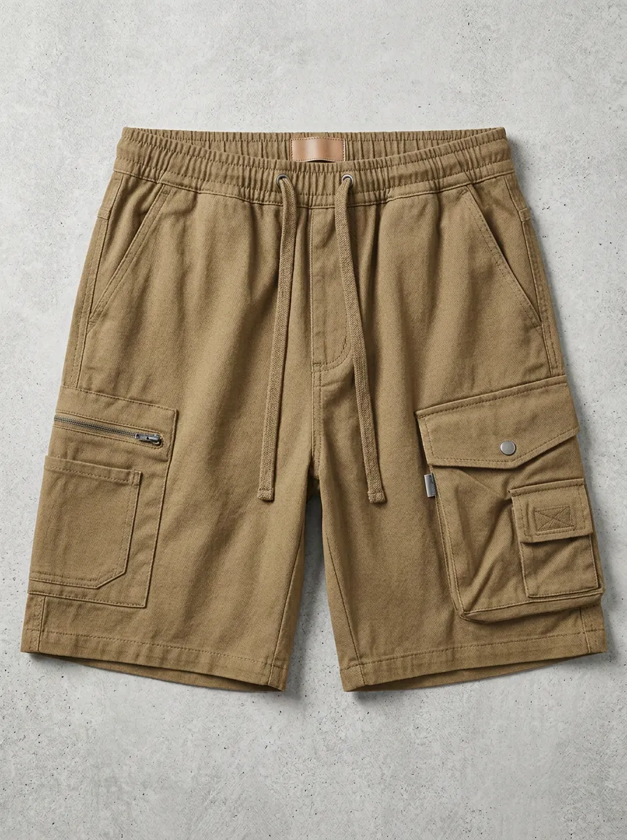 Adventure-Look Multi-Pocket Casual Cargo Shorts