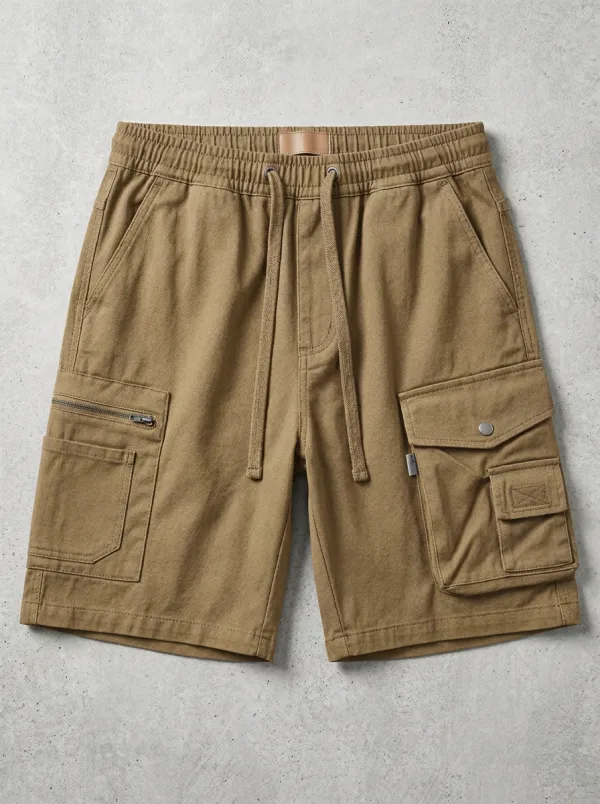 Adventure-Look Multi-Pocket Casual Cargo Shorts