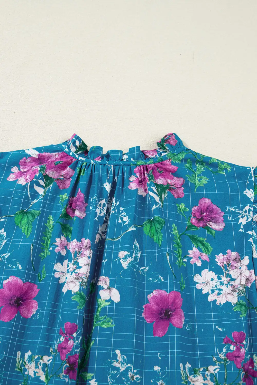 Floral Split Neck Tie Waist Dress Casual