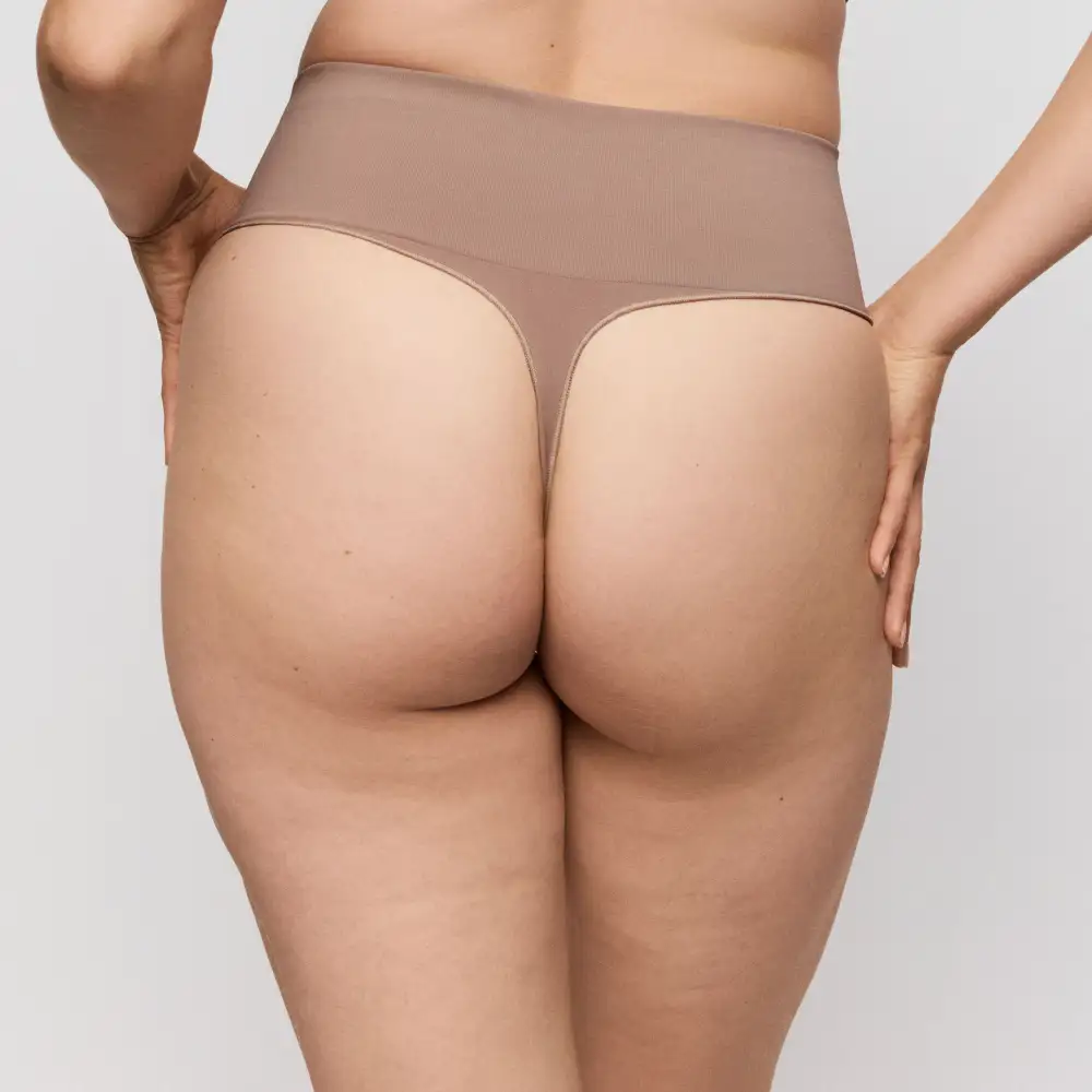 Women's High Waist Elastic Waistband Cotton Gusset Cotton Shaping Soft Fabric Supportive Fit Tanga Panty