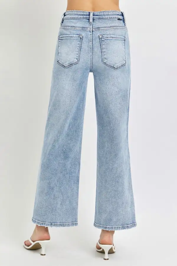 Wide Leg Clean Denim Jeans