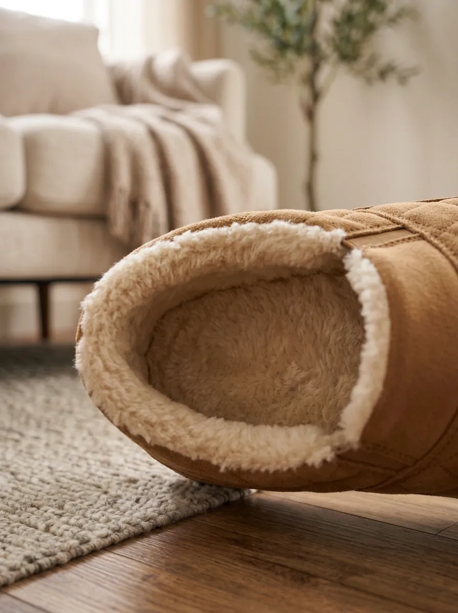Classic Suede Look Quilted Lifestyle Look Unisex Warm Wool Shoes