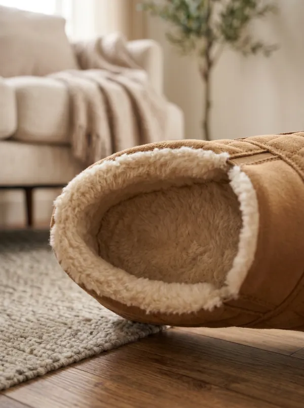 Classic Suede Look Quilted Lifestyle Look Unisex Warm Wool Shoes