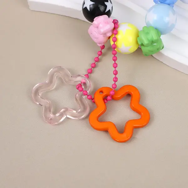 Sunflower Bead Bracelet Rainbow Car Keychain Bag Charm