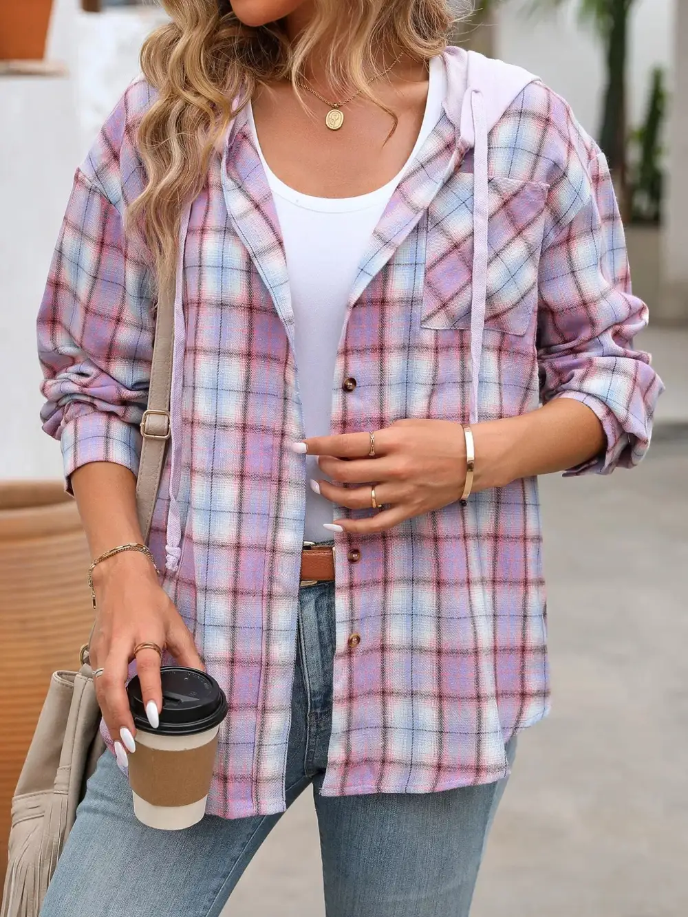 Button-up Plaid Shirt