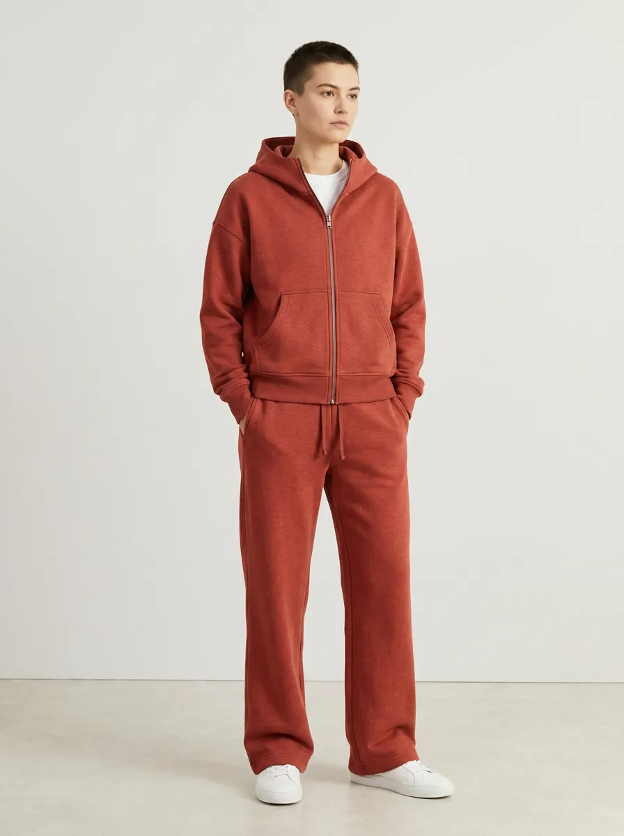 Unisex Casual Movement Ready Hooded Zip Tracksuit Set