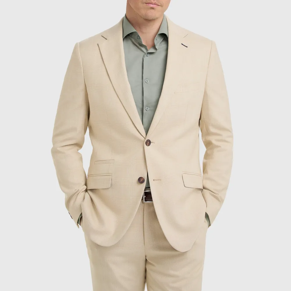 Men S Beige Check