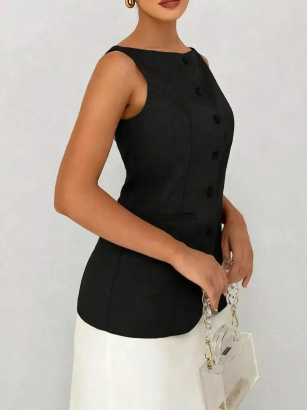 Button-down Vest Relaxed Layering Vest