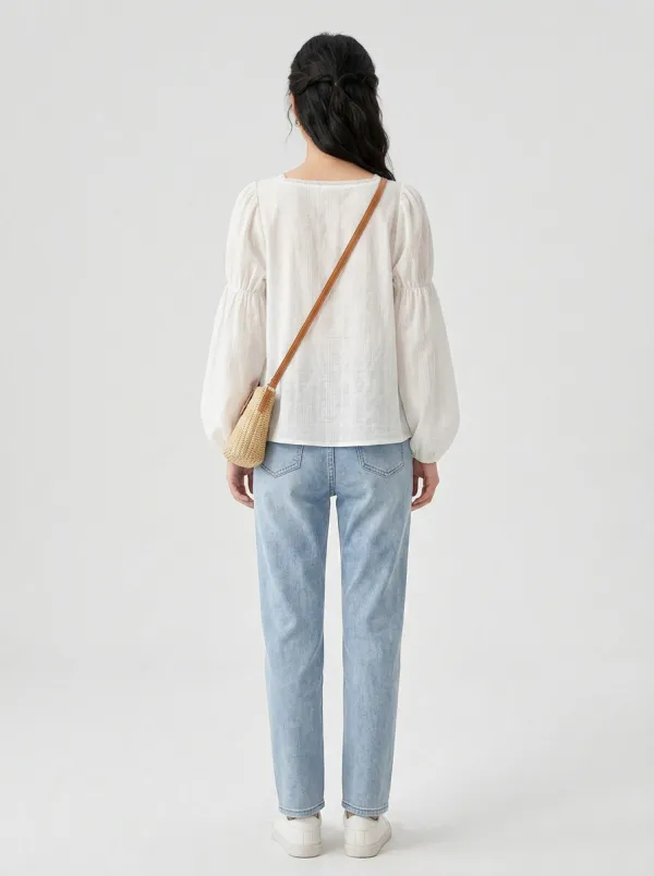 Modern Refined Women's Puff-Sleeve Blouse