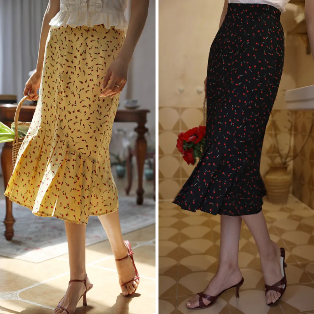 Chic Carry Everyday Casual Floral Skirt