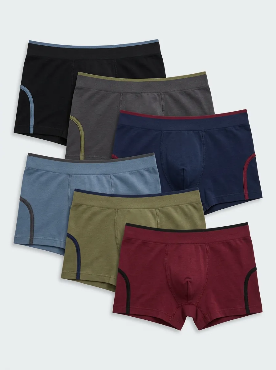 Men's Contrast Side-Panel Trunk Briefs Set