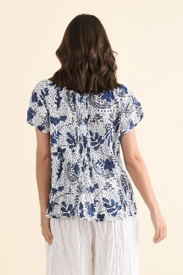 Cotton Floral Textured Relaxed Fit Top