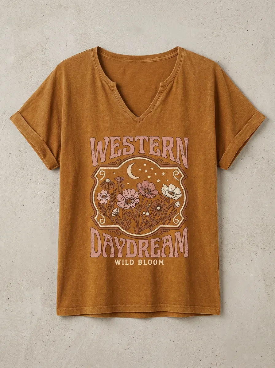 Easy-Wear Western Women's V-Neck T-Shirt